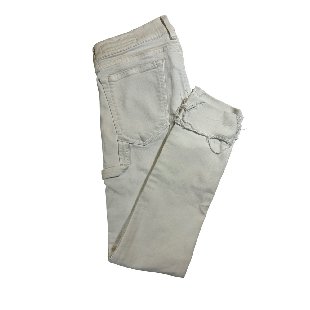 Rag & Bone JEAN White Carpenter Slim Frayed Hem Pants W1735C545ABW‎ Size 26